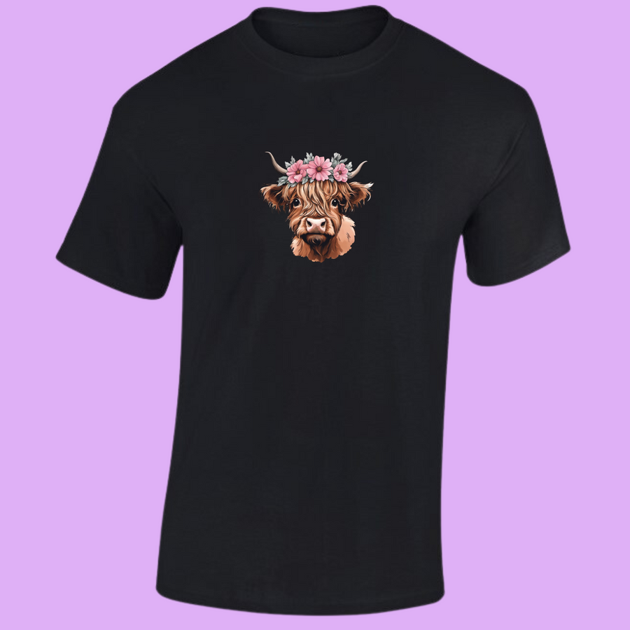 Spring Flower Highland Cow T-Shirt