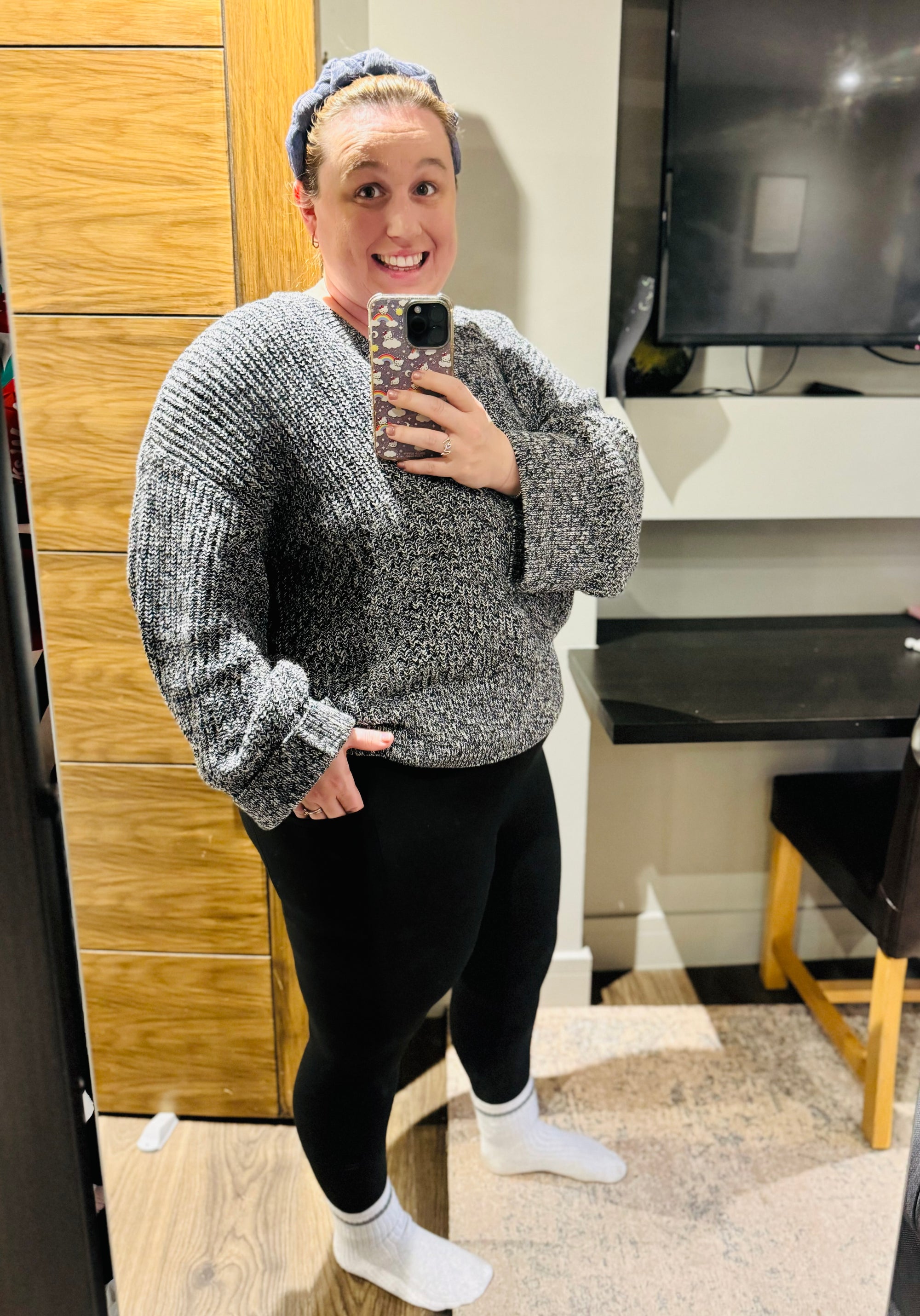 Plain Black Thermal Side Pocket Casual Style Leggings