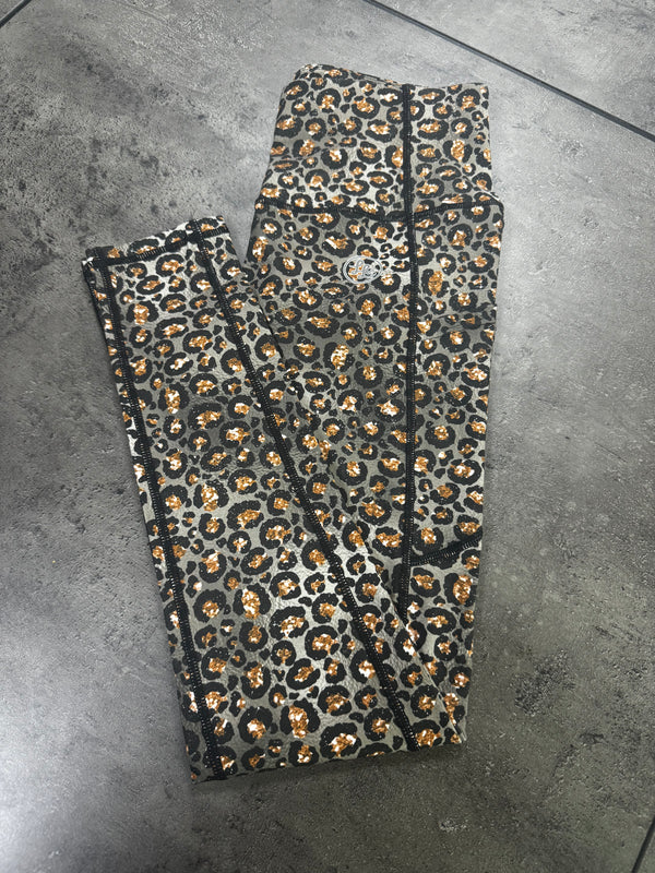 Rose Gold Leopard Side Pocket ACTIVE Leggings