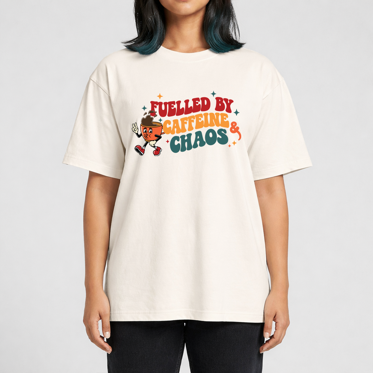 Fuelled by Caffeine & Chaos Oversized T-Shirt