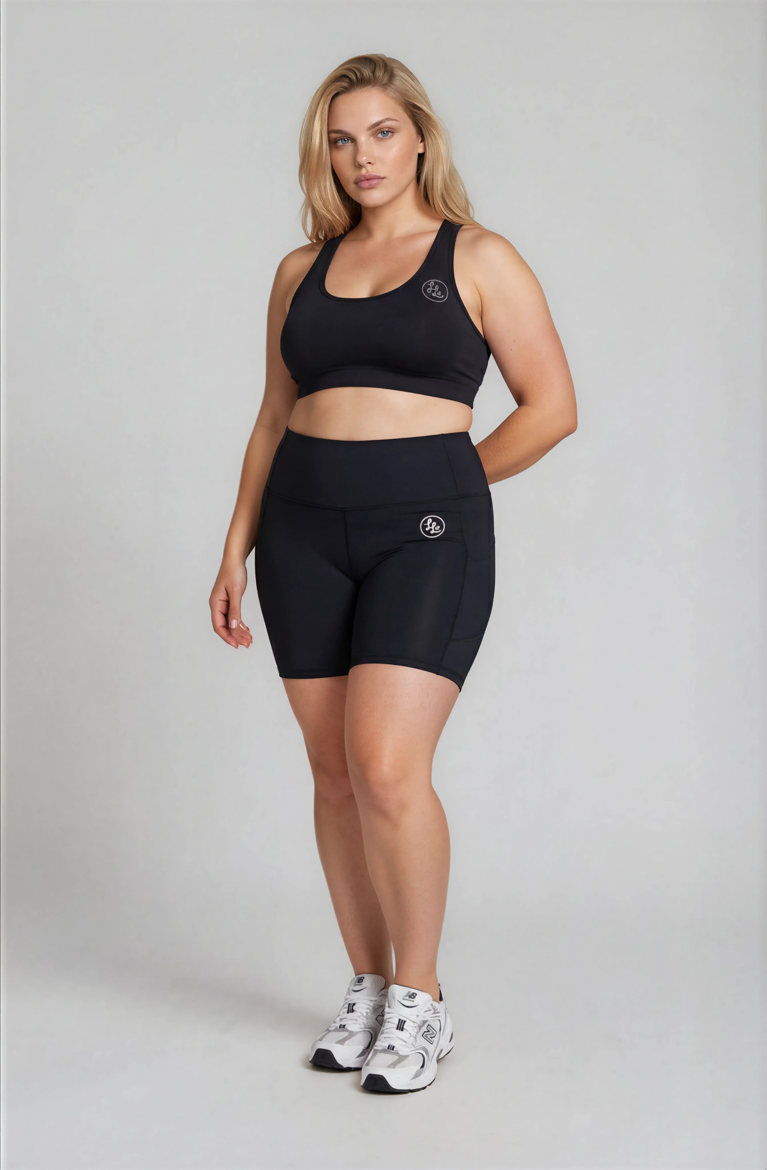 Plain Black ACTIVE Side Pocket Shorts