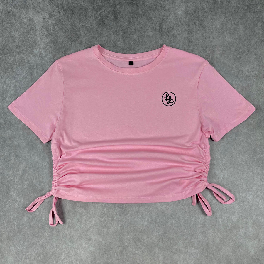 Light Pink Ruched Crop Tee
