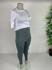 Cool Grey Maternity Side Pocket ACTIVE Leggings