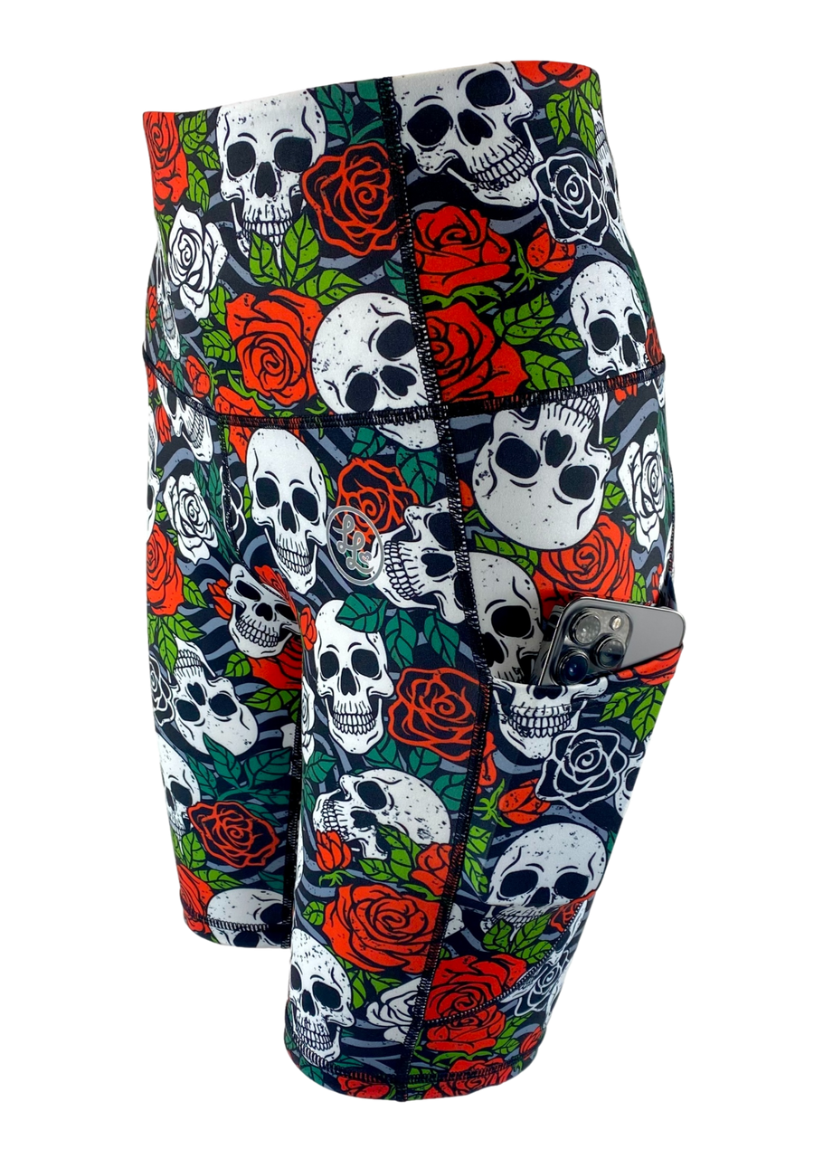 Skulls and Roses ACTIVE Side Pocket Shorts