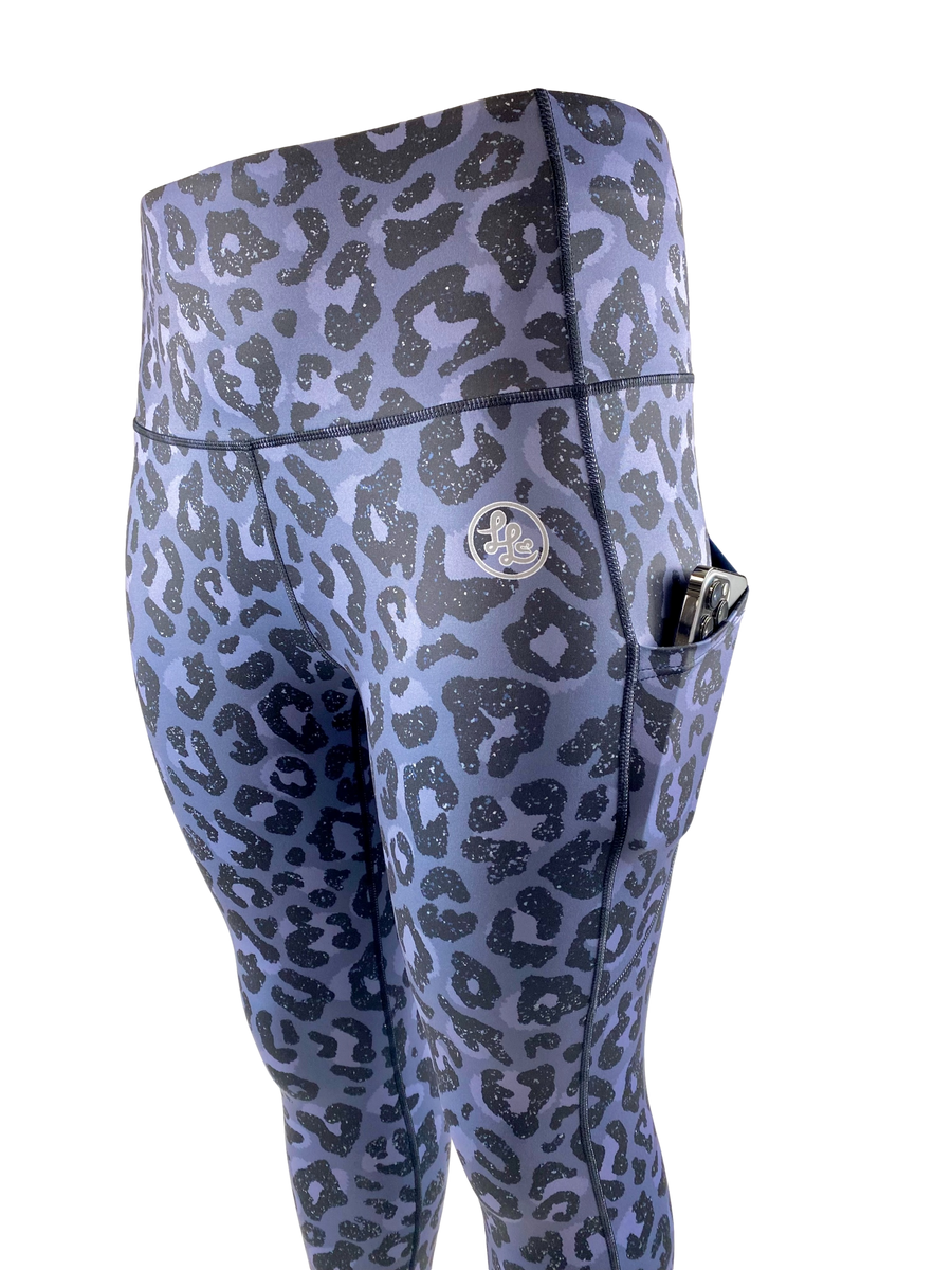 Dark Leopard Side Pocket ACTIVE Leggings