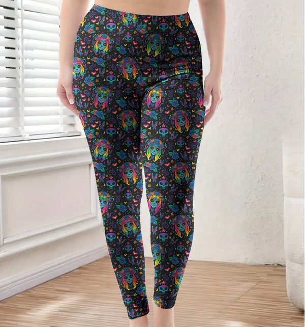 Rainbow Calaveras CASUAL Leggings