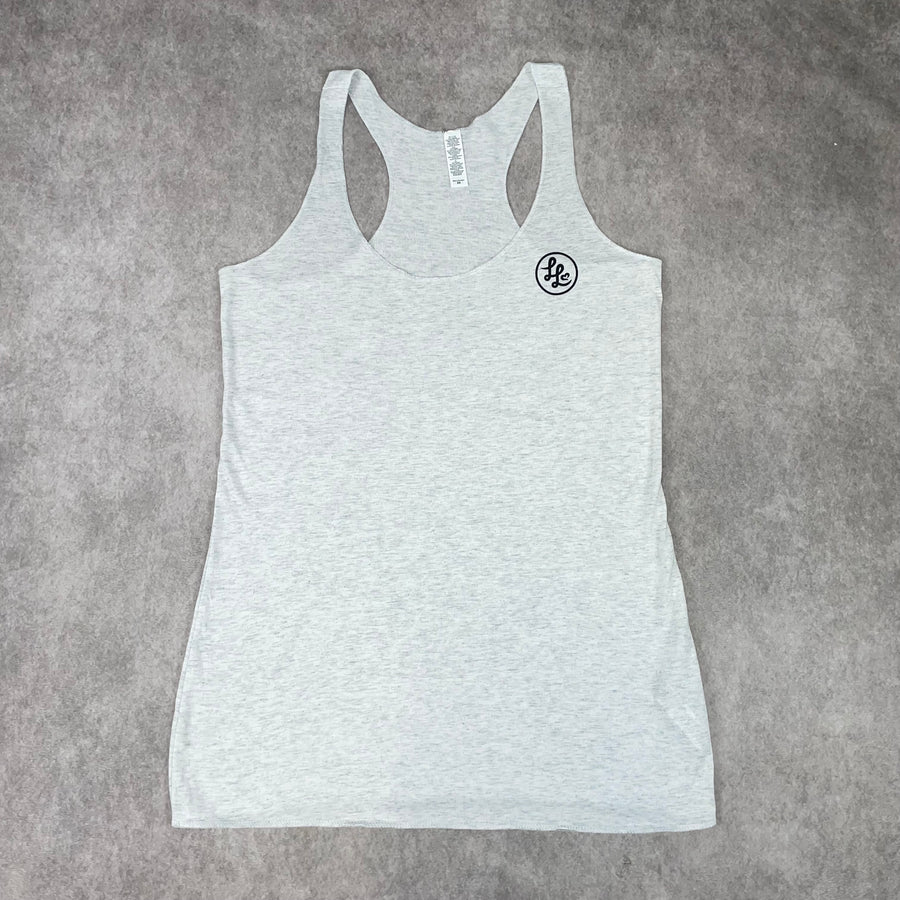 Heather White Racer Back Tank Top