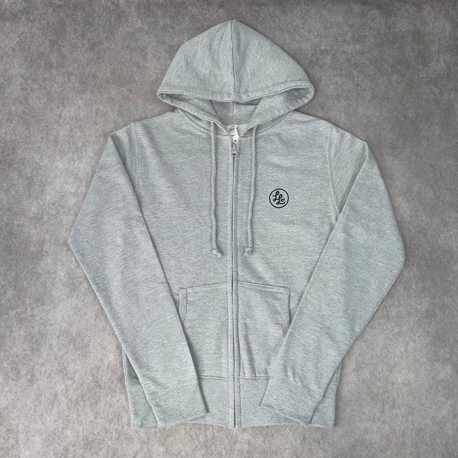 Grey FITTED Zipped Hoodie