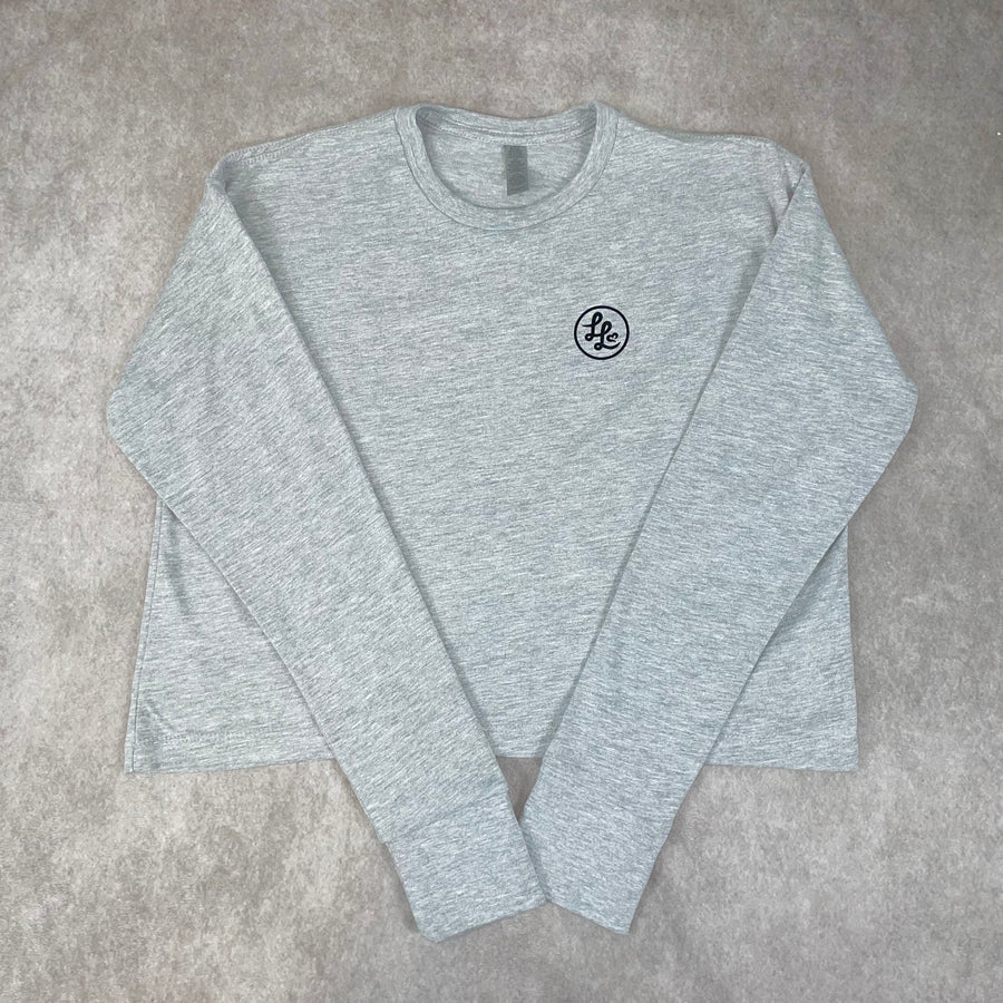 Heather Grey Long Sleeved Cropped T-Shirt