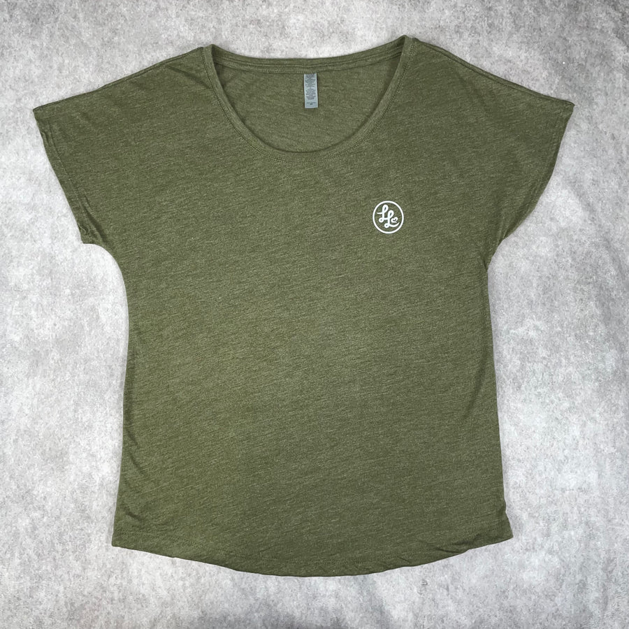 Marl Military Green Slouch T-Shirt