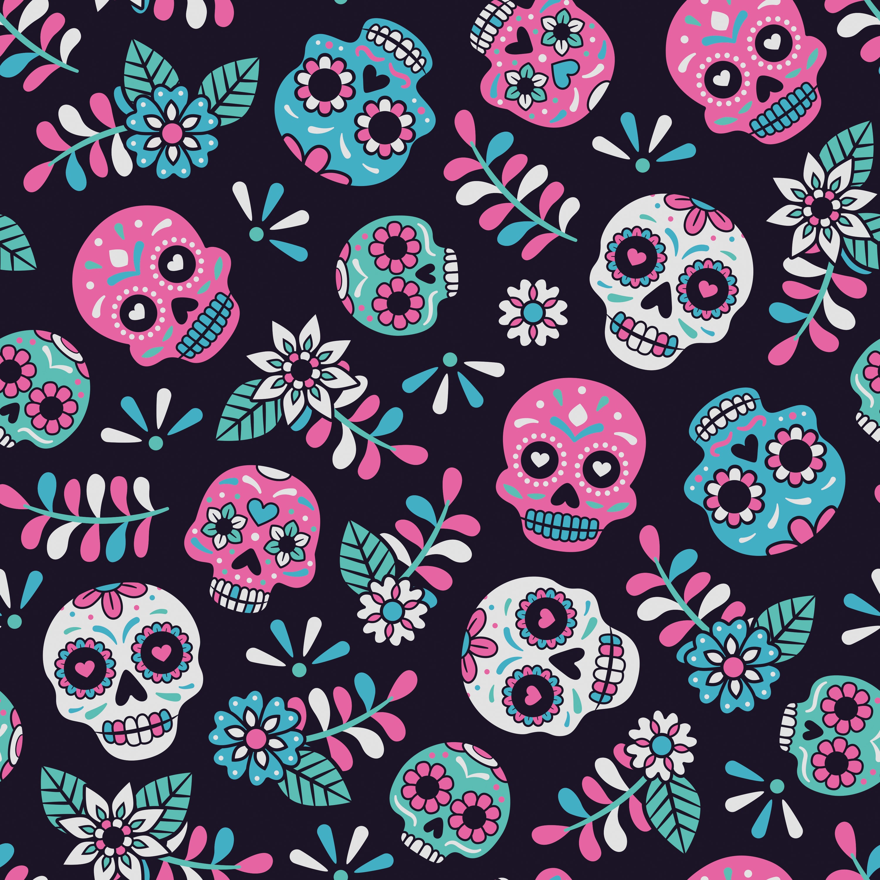Sugar Rush Skulls ACTIVE Side Pocket Shorts