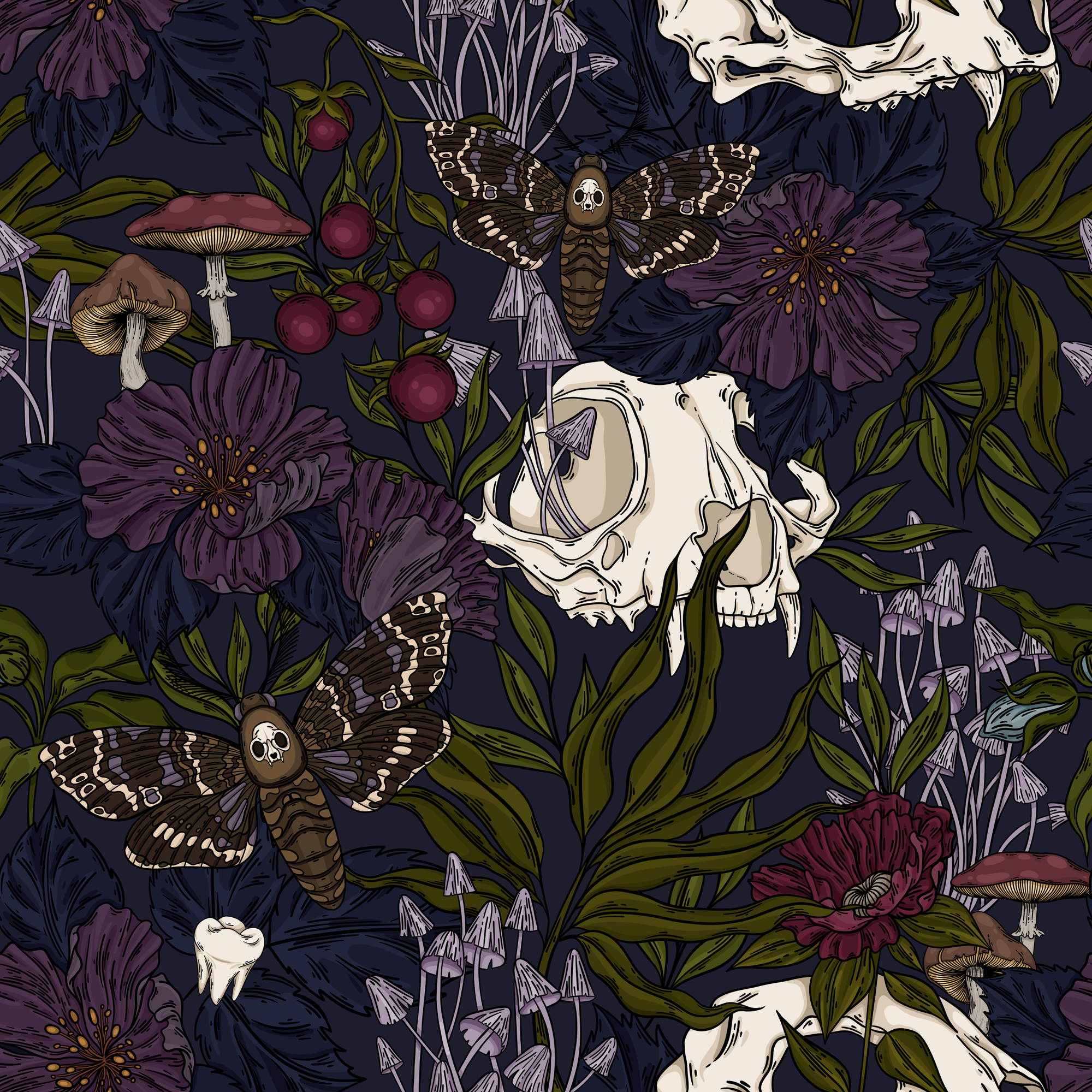 Nocturnal Bloom Casual Leggings