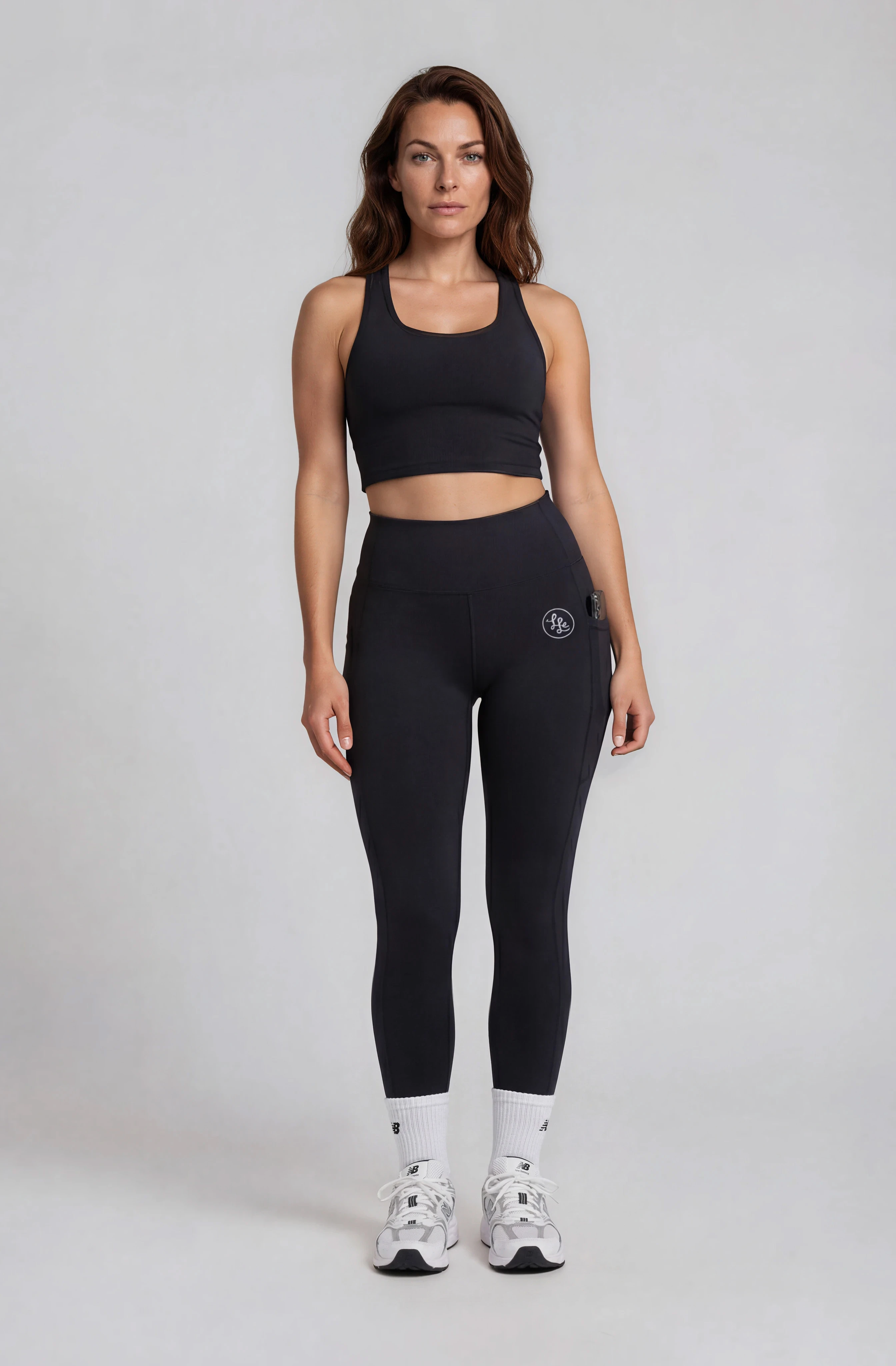 Plain Black Active Side Pocket Leggings