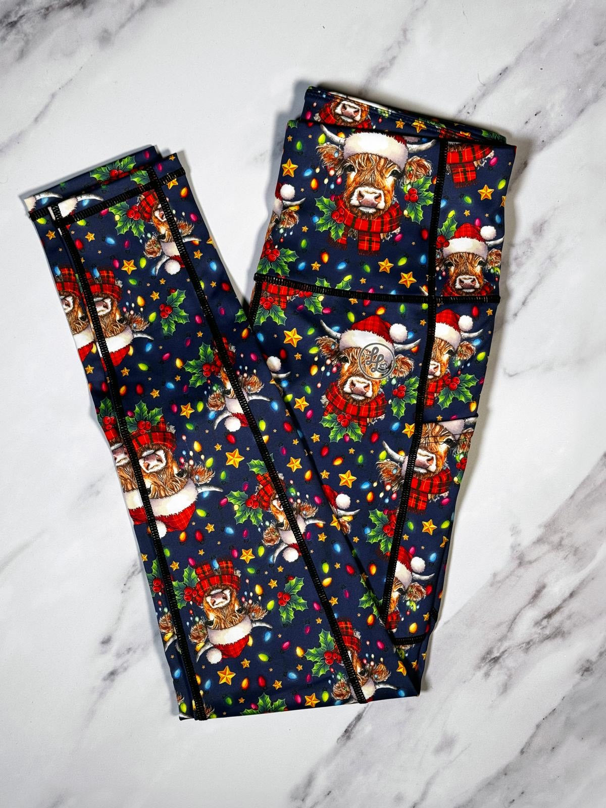 Festive Cattle Side Pocket ACTIVE Leggings
