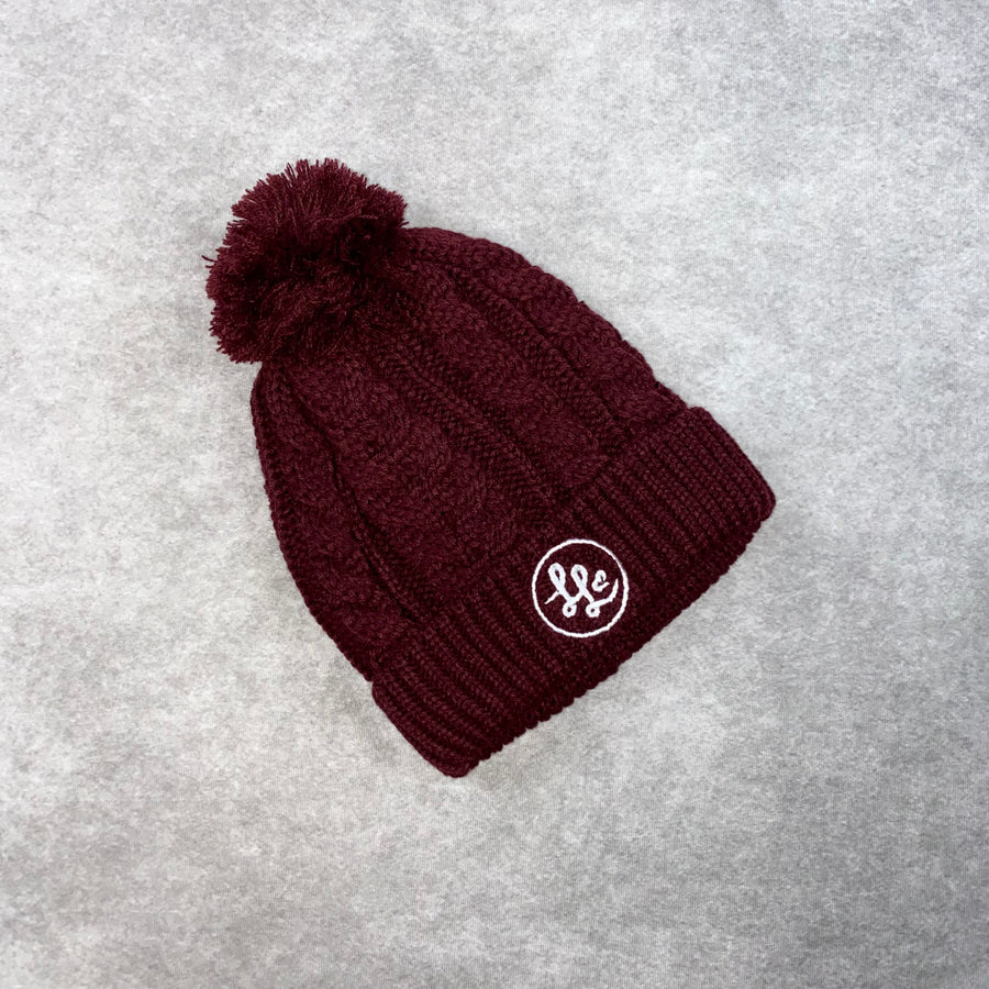 Burgundy Cable Knit HAT
