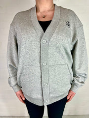 Grey Oversized Sweatshirt Cardigan