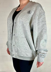 Grey Oversized Sweatshirt Cardigan