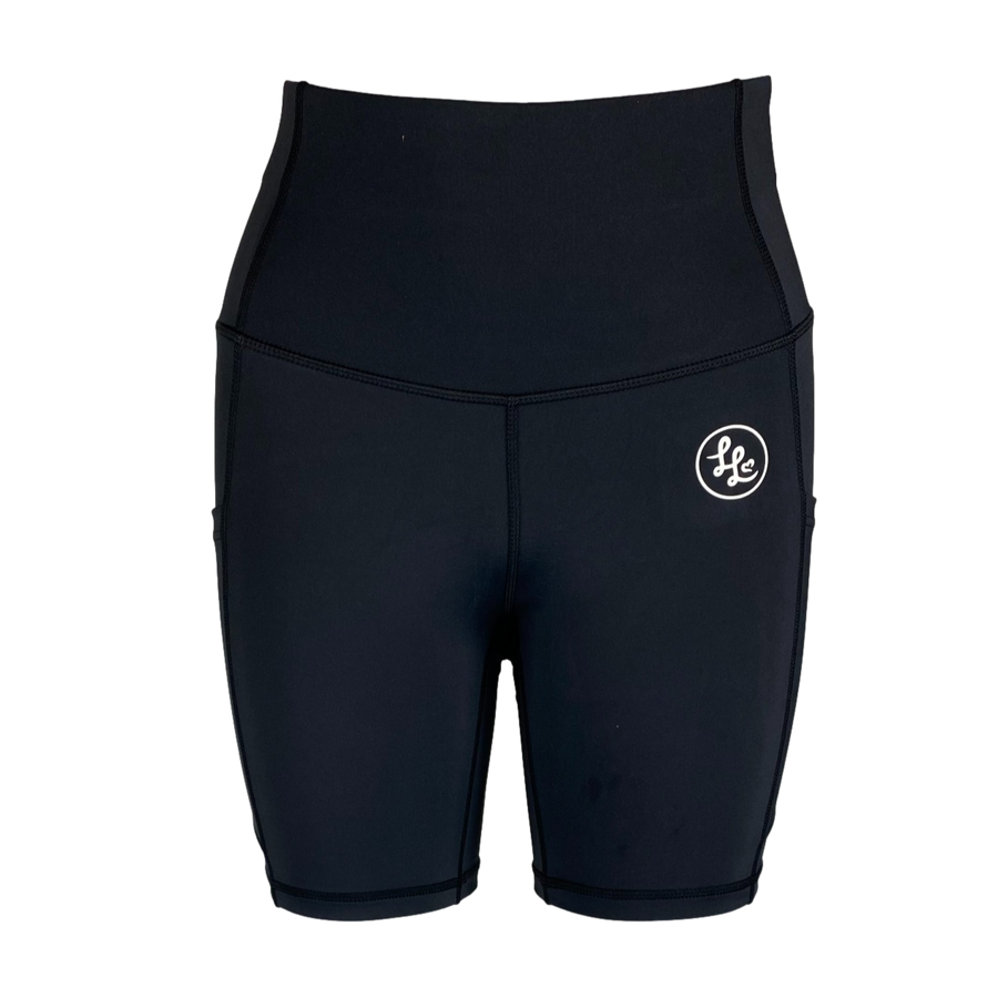 Plain Black ACTIVE Side Pocket Booty Shorts