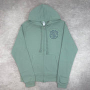 Dusty Green Equinox Fitted Zipped Hoodie