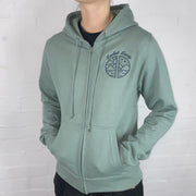 Dusty Green Equinox Fitted Zipped Hoodie