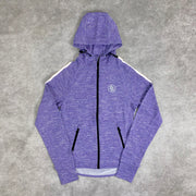 Purple Marl Zipped Hoodie (Reflective Detail)