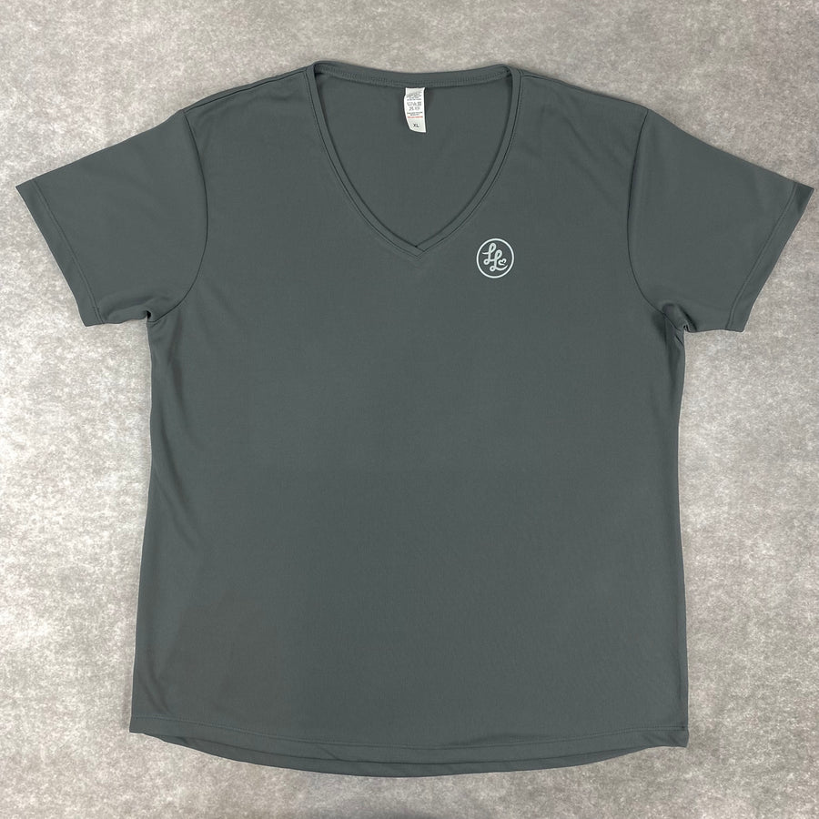 Grey V Neck Technical T-Shirt