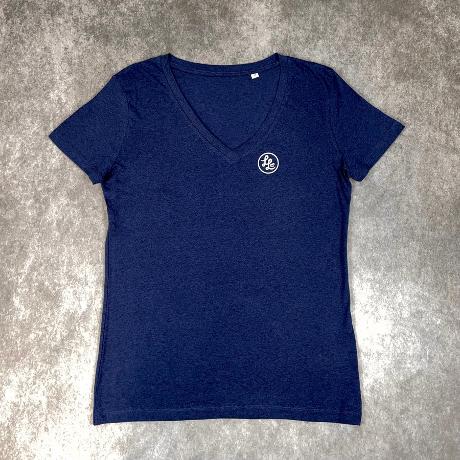 Black Heather Blue V Neck T-Shirt