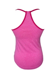 pink racer back vest with darker pink trim