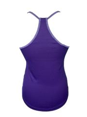 purple racer back vest with pale purple trim